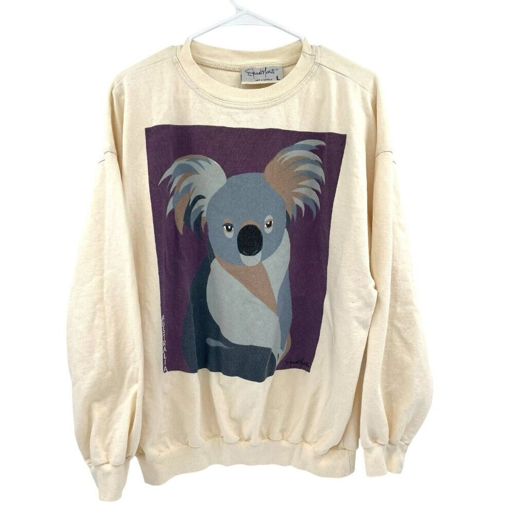 Vintage Stewart Merrett Australian Shirt Koala Long Sleeve Crew Neck Size Large - Picture 2 of 16